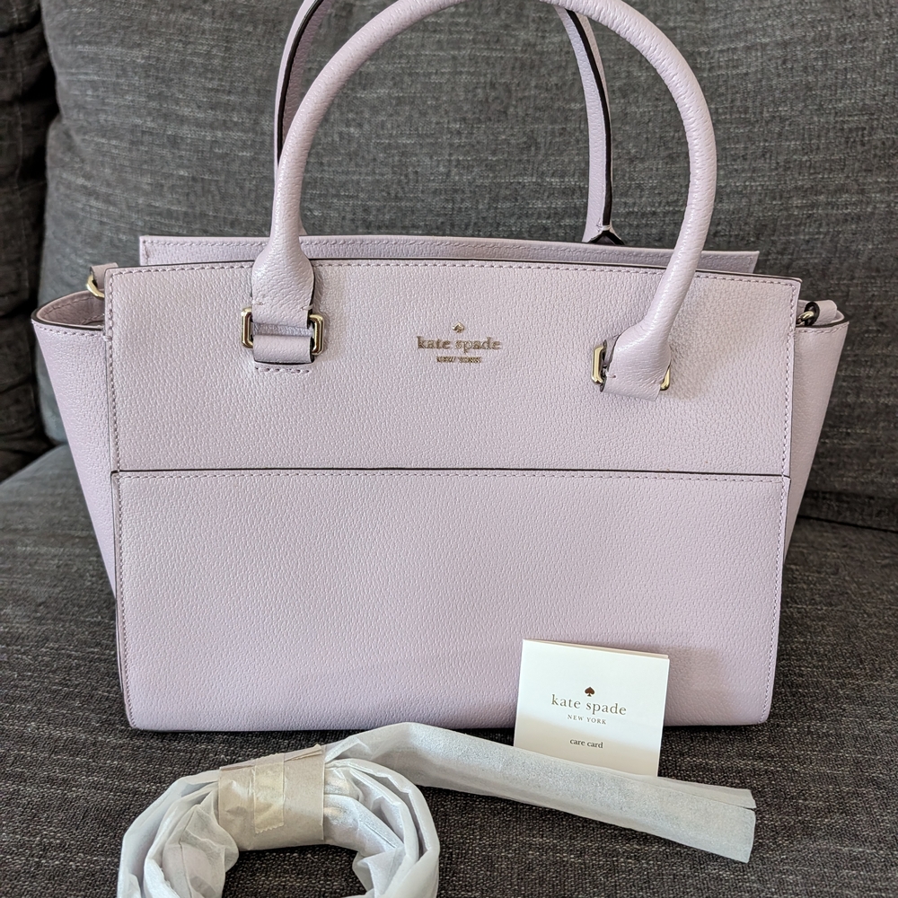 kate spade Pebbled Leather Tote & Wallet in Light Purple - Picture 6 of 6